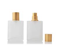 Enslz Lot de 2 flacons de parfum en verre dépoli avec atomiseur en aluminium 30 ml