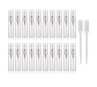 Enslz Lot de 20 flacons vaporisateurs vides en verre transparent de 5 ml rechargeables pour le voyage, transparent, 5ml