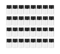 Enslz Lot de 50 mini flacons en verre transparent pour échantillons d'huiles essentielles avec réducteur d'orifice 1 ml 1/4 Dram 2 ml (transparent, 2 ml)