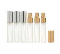 Enslz Lot de 6 flacons vaporisateurs de parfum en verre dépoli de 10 ml - Vides - Brume fine - Cadeau de Noël - 2 pipettes