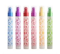 Enslz Lot de 6 flacons vaporisateurs vides en verre avec motif floral mat rechargeable 10 ml, 6 couleurs.