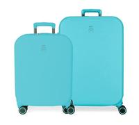 Enso Annie Jeu de valises Bleues 55/70 cm Rigide 2,8 kg Fermeture TSA ABS 2,8 kg 138LExtensible Bagage à Main, Bleu, Talla única, Jeu de valises