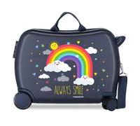 Enso Arcoiris Always Smile Valise Enfant Bleu 50x39x20 cms Rigide ABS Serrure à combinaison 38L 2,1Kgs 4 roues Bagage à main