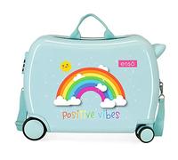 Enso Arcoiris Positive Vives Valise Enfant Bleu 50x39x20 cms Rigide ABS Serrure à combinaison 38L 2,1Kgs 4 roues Bagage à main
