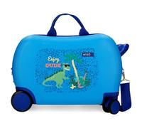 Enso Dino Valise pour Enfant Bleue 45 x 31 x 20 cm Rigide ABS 24,6 l 1,8 kg 4 Roues Bagage Main, Bleu, Valise pour Enfant