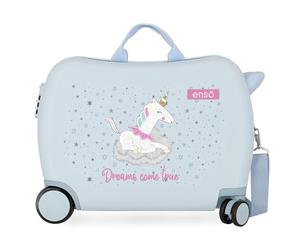 Enso Dreams come true Bleu Valise Enfant 50x38x20 cm ABS Rigide Serrure à combinaison latérale 34L 1,8 kg 4 Roues Bagage à Main