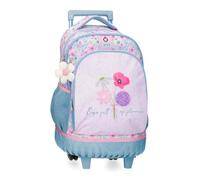 Enso Full of Flowers Sac à dos 2 roues Rose 33 x 44 x 21 cm Polyester, rose, Talla única, Sac à dos 2 roues