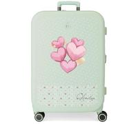 Enso Hearts Valise Moyenne Verte 48 x 70 x 28 cm Rigide 4,32 kg Fermeture TSA ABS 4,32 kg 79 l