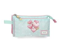 Enso Hearts Trousse Triple Vert 22x12x5 cm Polyester
