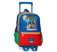 Enso Jungle Club Sac à dos scolaire avec chariot Multicolore 25 x 32 x 12 cm Polyester 9,6 L, multicolore, Sac à dos scolaire avec chariot