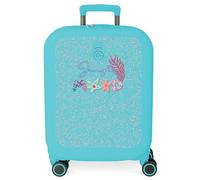 Enso Jungle Mood Valise de Cabine Bleue 40 x 55 x 20 cm Rigide 3,22 kg Fermeture TSA intégrée ABS 3,22 kg 44 L Bagage à Main