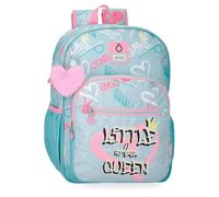 Enso Little Urban Queen Sac à dos scolaire adaptable à chariot Bleu 30 x 38 x 12 cm Polyester, bleu, 30x38x12 cms, Sac à dos scolaire adaptable au chariot