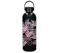 Enso Magical Fleur Leaves Bouteille en Acier Inoxydable Noir avec capacité de 500 ML et Dimensions 7 x 23 cm Acier Inoxydable
