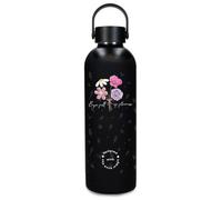Enso Magical Full of Flowers Bouteille en Acier Inoxydable Noir avec capacité de 500 ML et Dimensions 7 x 23 cm Acier Inoxydable