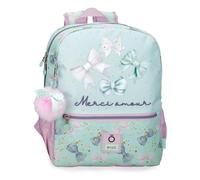 Enso Merci amour Sac à dos d'école pour enfant en polyester, bretelles larges et réglables qui s'ajustent, poche avant., vert, Taglia unica, Sac à dos de randonnée