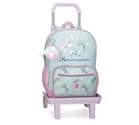 Enso Merci Amour Sac à Dos Scolaire avec Chariot Vert 30 x 38 x 12 cm Polyester, Bleu, Talla única, Sac à Dos Scolaire avec Chariot