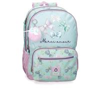 Enso Merci Amour Sac à dos scolaire vert 32 x 44 x 17 cm Polyester, bleu, Talla única, Sac à dos scolaire