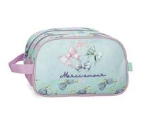 Enso Merci Amour Trousse à Deux Compartiments Adaptable Vert 26 x 16 x 10 cm Polyester, Bleu, Talla única, Trousse à Deux Compartiments Adaptable