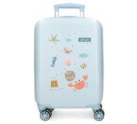 Enso Mr Crab Valise pour Enfant, fabriquée en ABS, Roues Doubles à Rotation multidirectionnelle, Fermeture à Combinaison latérale pour Voyager en Toute sécurité, Plusieurs façons de l'utiliser, Bleu,
