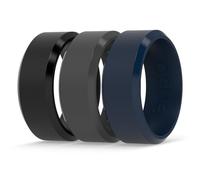 Enso Rings Bevel Alliance classique en silicone hypoallergénique unisexe - Alliance confortable pour un style de vie actif - 8 mm de large, 2,16 mm d'épaisseur, 9, Silicone, Pas de pierre précieuse