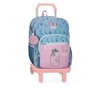 Enso We Love Flowers Sac à dos scolaire avec chariot Rose 30 x 38 x 12 cm Polyester 13,68 l, rose, Sac à dos scolaire avec chariot