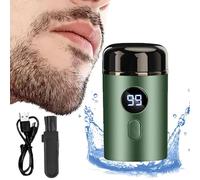 Enspiracle Mini Shaver, Unisex Mini Portable Electric Shaver, Sopami Mini Electric Shaver, USB Rechargeable IPX7 Waterproof Electric Razor Beard Trimmer (Style B - green)