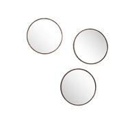 Enssemble de 3 Miroir Ø26 cm Imitation Bois - RONIX - ALTOBUY Marron