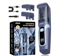 ENSSU Tondeuse à barbe professionnelle à vide automatique pour homme, rasoir électrique rechargeable pour homme avec cadran de longueur réglable de 1 à 20 mm, tondeuse étanche sans fil pour le visage