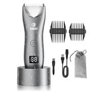 ENSSU Tondeuse Corps Homme, Tondeuse Intime Homme Avec lumière LED et station de charge, Tondeuse Rasoir Partie Intime mâle étanche IPX7, Rasoir Corps Hommes pour Aisselles,maillot,poils