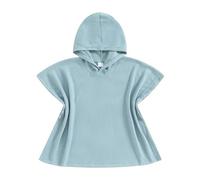 ensswliz Cache-maillot de bain pour enfants filles et garçons - Poncho de bain en serviette gaufrée ou bain de plage ou de piscine (bleu, 7 à 8 ans)