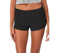 ensswliz Short de détente pliable Y2K pour femme - Taille élastique - Micro short mignon - Mini pyjama de nuit - Short de yoga, A-multicolore., M