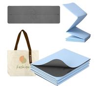 Enssy Tapis de voyage pliable et antidérapant 173 x 61 x 0,4 cm, léger et pliable pour le voyage, tapis de yoga pliable avec sac de transport, exercice, pilates