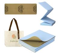 Enssy Tapis de voyage pliable et antidérapant 173 x 61 x 0,4 cm, léger et pliable pour le voyage, tapis de yoga pliable avec sac de transport, exercice, pilates
