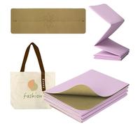 Enssy Tapis de voyage pliable et antidérapant 173 x 61 x 0,4 cm, léger et pliable pour le voyage, tapis de yoga pliable avec sac de transport, exercice, pilates