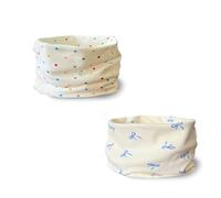 ENSTAB 2 Pcs Écharpe Cache-cou Enfants Coton Automne Hiver Écharpe Bébé Boucle Cache-cou Foulards Bébé Filles et Garçons… (Fille-F)