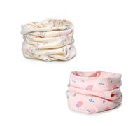 ENSTAB 2 Pcs Écharpe Cache-cou Enfants Coton Automne Hiver Écharpe Bébé Boucle Cache-cou Foulards Bébé Filles et Garçons… (Fille E)