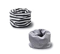 ENSTAB 2 Pcs Écharpe Cache-cou Enfants Coton Automne Hiver Écharpe Bébé Boucle Cache-cou Foulards Bébé Filles et Garçons…