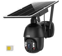 ENSTER 3G/4G LTE Caméra Extérieure, Solaire Caméra de Surveillance sans Fil, Camera Carte SIM, 2K Vision Nocturne 1080p, Audio Bidirectionnel, Capteur De Mouvement Pir, Carte SD, Cloud Crypté, IP66
