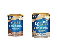 Ensure NutriVigor Chocolat & Vanille 400g - Complément alimentaire avec protéines, 27 vitamines et minéraux et HMB - Pour une alimentation saine et équilibrée - 1x Chocolat 400g + 1x Vanille 400g