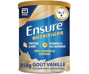 Ensure NutriVigor - Complément alimentaire avec protéines, 27 vitamines et minéraux et HMB - Pour une alimentation saine et équilibrée - Vanille- 1 x 850 g
