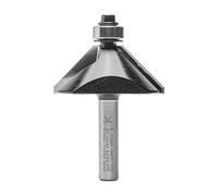 ENT 13820 Fraise à affleurer Carbure, Queue (S) 8 mm, Diamètre (D) 44,5 mm, NL 15,9 mm, E 45°, SL 32 mm, avec roulement