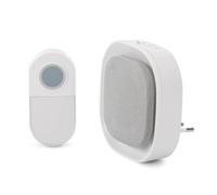 Entac Sonnette de porte AC plug-in - Émetteur IP44 - Fonctionne avec piles - 1 x CR2032