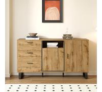 entapuk Buffet 150 cm (l) X 38 cm (b) X 76,5 cm (h), Commode avec 3tiroirs Et 2portes, Design Color Block, pour Salon, Salle À Manger, Couloir