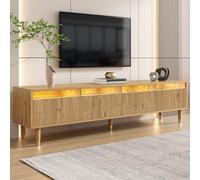 entapuk Meuble TV Aspect Bois - 178 L X 35 B X 45 Hcm - Table TV avec 4 Tiroirs, Éclairage LED,Console Multimédia Salon, Compatible avec Les Jusqu'à 70 Pouces