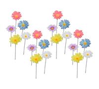 Entardes de Jardin décoratives 20pcs 2x12 Tissu Daisy Flower Flower Yard Stakes for Lawn, Pathway, Random Color Yard Art