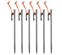 Entardes de tente ultra-légères, 6pcs Titanium Tent Stakes Heavy Duty, 8 pouces Ultralight avec corde réfléchissante pour la randonnée de camping en plein air et le soutien des plantes, léger