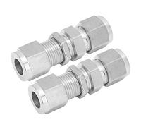 Entatial Cloison de raccord en Acier Inoxydable, cloison de Compression Stable, résistance à Haute Pression en Acier Inoxydable 316 pour conduites de gaz, conduites d'huile, conduites d'eau(Ф10)