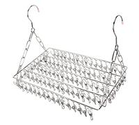 Entatial Etendoir Chaussette, Argent Acier Inoxydable Séchoir Multifonctionnel à Linge, pour Sécher Chaussures, Chaussettes, Serviettes, Vêtements De Bébé, écharpes, Chapeaux, Cravates(100 Clips)