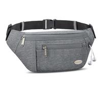 Entchin Sac banane pour homme et femme, sac banane avec 4 poches zippées, sac à taille réglable, l'un des cadeaux essentiels de voyage les plus populaires pour la marche, les voyages, le cyclisme et