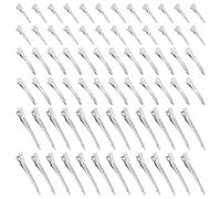 EnteBill Lot de 72 barrettes à cheveux argentées pour femme 4,5 cm/5,5 cm/9 | Barrettes crocodiles en métal avec trous pour coiffure, salon de coiffure, fille